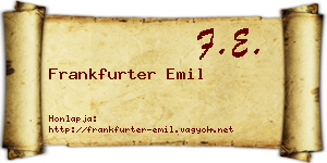Frankfurter Emil névjegykártya